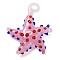 Handmade Lampwork Pendants, Starfish, Pearl Pink, 34~40x31~36.5x6~9mm, Hole: 3~7mm