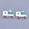 Resin Cabochons, Ambulance, White, 22.5x29x4.5mm