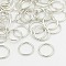 Iron Jump Rings, Open Jump Rings, Nickel Free, Platinum, 21 Gauge, 5x0.7mm, Inner Diameter: 3.6mm, about 22000pcs/1000g