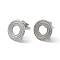 Non-Tarnish 304 Stainless Stud Earring Findings, with Vertical Loops, Donut, Stainless Steel Color, 13.5mm, Hole: 2.7mm, Pin: 0.5mm