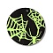 Halloween Imitation Leather Pendants, Black & Green Yellow, Spider, 40x2mm, Hole: 1.5mm