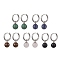 Gemstone Hoop Earring, with 202 Stainless Steel Huggie Hoop Earrings Finding, 23x8mm