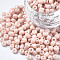 6/0 Glass Seed Beads, Baking Paint, Round Hole, Round, PeachPuff, 4~5x3~5mm, Hole: 1.2~1.5mm, about 4500pcs/Pound