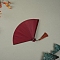 Bamboo Folding Fan with Tassel, for Party Wedding Dancing Decoration, Purple, 180x340mm