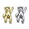 Alloy Pendants, Cadmium Free & Nickel Free & Lead Free, Bear, Mixed Color, 26x17x5.5mm, Hole: 2x4mm