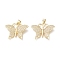 Brass Micro Pave Clear Cubic Zirconia Pendants, Butterfly, Real 18K Gold Plated, 23x28.5x4mm, Hole: 3X4mm