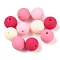 Rubberized Style Imitated Silicone Acrylic Beads, Round, Mixed Color, 11.5x11mm, Hole: 1.8mm