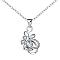 Silver Plated Brass Cubic Zirconia teardrop, Pendant Necklaces, Clear, Silver, 18 inch