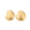 Ion Plating(IP) 304 Stainless Steel Stud Earrings for Women, Textured Oval, Real 18K Gold Plated, 24x21.5mm