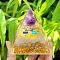 Orgonite Pyramid Resin Energy Generators, Natural Amethyst Round Inside for Home Office Desk Decoration, 50mm