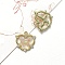 Butterfly Golden Alloy Pendants, with Hologram Resin & Resin Rhinestone, For DIY Jewelry Accessories, Dark Salmon, 17x17mm