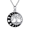 Rhodium Plated 925 Sterling Silver Tree of Life Pendant Necklaces, Moon Phase Pendant Necklaces for Women, Platinum, 17.72 inch(45cm)