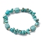 Synthetic Turquoise Chip & Cuboid Beaded Stretch Bracelets for Women, Inner Diameter: 2-1/8 inch(5.3cm)