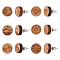 SUNNYCLUE Natural Wood Stud Earrings, with Stainless Steel Stud Earring Findings and Ear Nuts, Flat Round with Pattern, Bisque, 12x4mm, Pin: 0.6~0.7mm, 6 patterns, 1pair/pattern, 6pairs/box