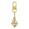 304 Stainless Steel Empty Stone Holder Chain Pouch Pendant Decorations, with Alloy Swivel Clasps, Golden, 79mm