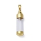 304 Stainless Steel Big Pendants, with Glass, Bottle, Golden, 51.5x12.5mm, Hole: 8x4.5mm