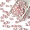 Crack Opaque Resin Beads, AB Color, Round, Pink, 12mm, Hole: 2mm