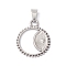 Non-Tarnish 304 Stainless Steel Pendants, Flat Round, Stainless Steel Color, 24x20x1.5mm, Hole: 6.5x3mm