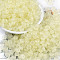 Transparent Colours Glass Seed Beads, Donut, Lemon Chiffon, 6.5x3mm, Hole: 1.8mm, about 1363pcs/pound