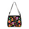 Owl Printed Polyester Shoulder Bags, for Women Bags, Rectangle, Camellia, 28.5x24x7.5cm