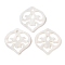 Natural White Shell Carved Pendants, Hollow Teardrop Charms, Seashell Color, 19x18.5x2mm, Hole: 1.6mm