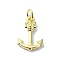 Brass Pendants, Real 18K Gold Plated, Anchor & Helm, 15.5x10x1.5mm, Hole: 3mm