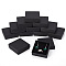 Square Cardboard Ring Boxes, with Sponge Inside, for Jewelry Display Rings, Small Watches, Necklaces, Earrings, Bracelet Gift Packaging Box, Black, 7x7x2.5cm, Inner Size: 6.4x6.4cm