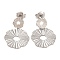 Non-Tarnish 304 Stainless Steel Stud Dangle Earrings, Flower, Stainless Steel Color, 26x17mm