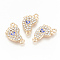 Alloy Rhinestone Links connectors, with Enamel, Baby Feet with Evil Eye, Golden, 21x12x2.5mm, Hole: 1.8mm