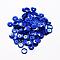 Plastic Paillette Beads, Semi-cupped Sequins Beads, Center Hole, Blue, 8x0.5mm, Hole: 1mm