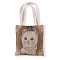 Cat Pattern Canvas Women's Tote Bags, Shoulder Bags for Shopping, Rectangle, Pink, 37x33cm