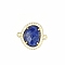 Natural Lapis Lazuli Connector Charms, Nuggets Link, with  Cubic Zirconia & Golden Metal Finding, Faceted, 19x17x5mm