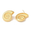 Rack Plating Spiral Shell Shape Brass Stud Earrings EJEW-B062-35G-2