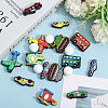 CHGCRAFT 14pcs 14 styles Cartoon Food Grade Silicone Focal Beads SIL-CA0003-40-4