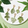 Painting Alloy Leaf Pendant Decorations HJEW-JM01873-2