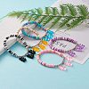 Polymer Clay Heishi Beads Stretch Charm Bracelets BJEW-JB05767-2