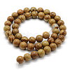 Natural Wood Lace Stone Round Bead Strands G-J276-06-12mm-2