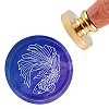 Brass Wax Seal Stamp with Handle AJEW-WH0184-0343-1