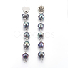 Natural Freshwater Pearl Beads Ear Studs EJEW-JE02892-02-2