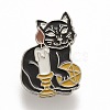 Cat and Candle Enamel Pin JEWB-M023-08-1