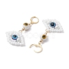 Glass Seed Bead Evil Eye Hoop Earrings EJEW-MZ00272-6