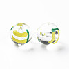 Transparent Glass Enamel Beads GLAA-N049-022-3