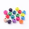 Dyed Lead Free Round Natural Wood Beads X-TB102Y-2
