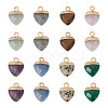 Fashewelry 16Pcs 8 Styles Natural & Synthetic Gemstone Charms G-FW0001-34-11