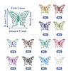  48Pcs 12 Colors Spray Painted 430 & 201 Stainless Steel  Filigree Pendants STAS-TA0002-20-11