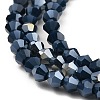 Opaque Solid Color Electroplate Glass Beads Strands EGLA-A039-P4mm-B09-3