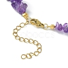 Natural Amethyst Bullet & Synthetic Moonstone Beaded Necklaces NJEW-JN04406-03-4