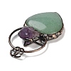 Natural Green Aventurine & Amethyst Big Pendants G-A221-04G-2