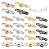 AHADERMAKER 24Pcs 4 Colors Rack Plating Brass Pave Clear Cubic Zirconia Connector Charms KK-GA0001-35-1