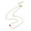 Enamel Gesture Heart Pendant with 304 Stainless Steel Cable Chains for Women NJEW-P262-04G-2